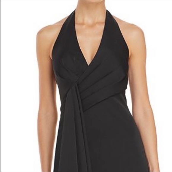 New Aidan Mattox Halter Neck Draped Gown In Black NWT Black size 8 - Picture 2 of 16